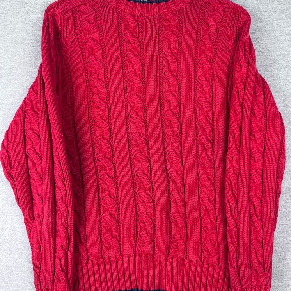 Vintage Gap Sweater Cable Knit Women's Size M Red 90s Y2K‎